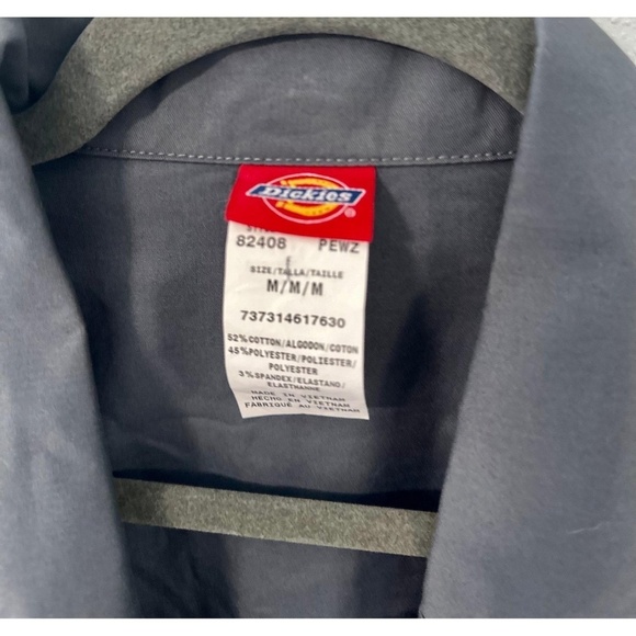 Dickies Womens M Dark Gray Workwear Blazer Button Up Canvas Notched Lapel - Picture 4 of 6